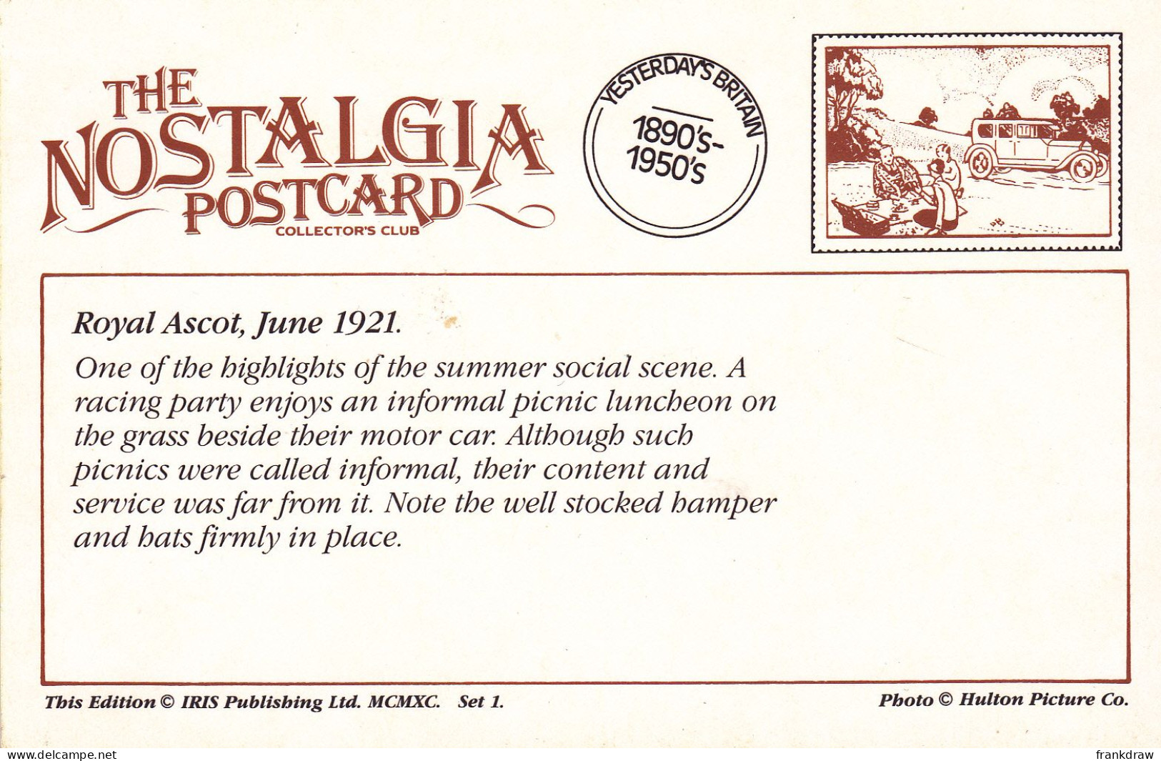 Nostalgia Postcard - Royal Ascot, June 1921  - VG - Unclassified