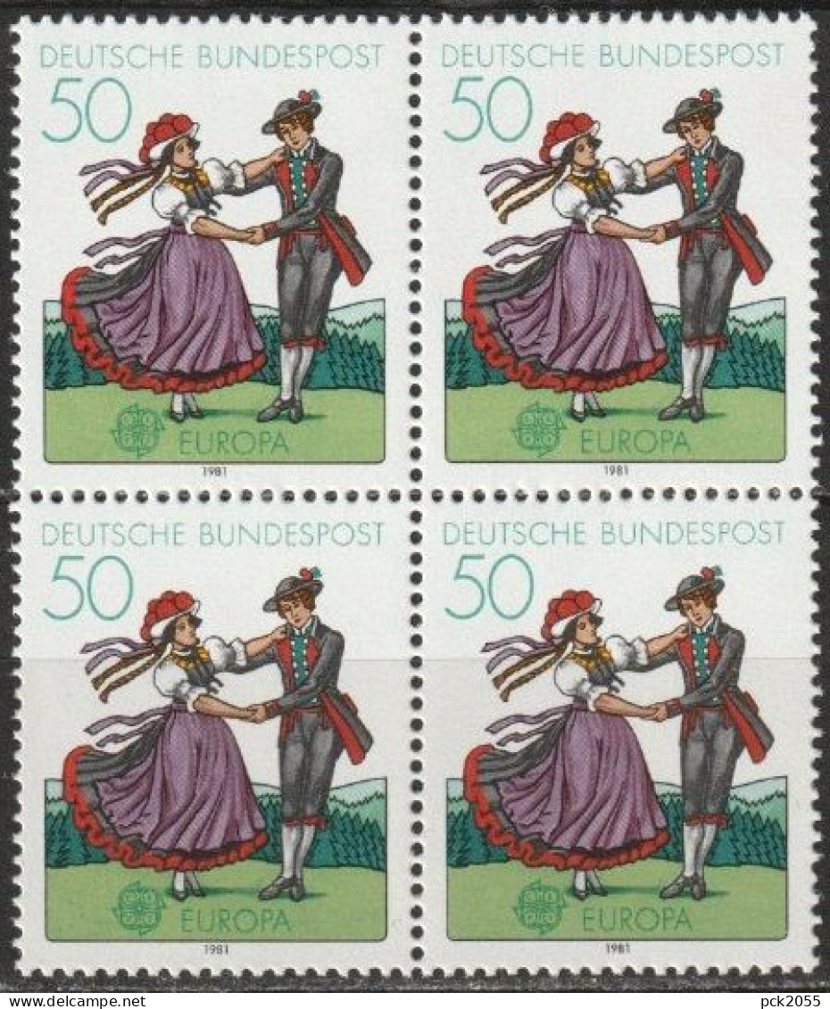 BRD 1981 MiNr.1096 4er Block ** Postfrisch Europa Folklore ( B2856 ) Günstige Versandkosten - Neufs