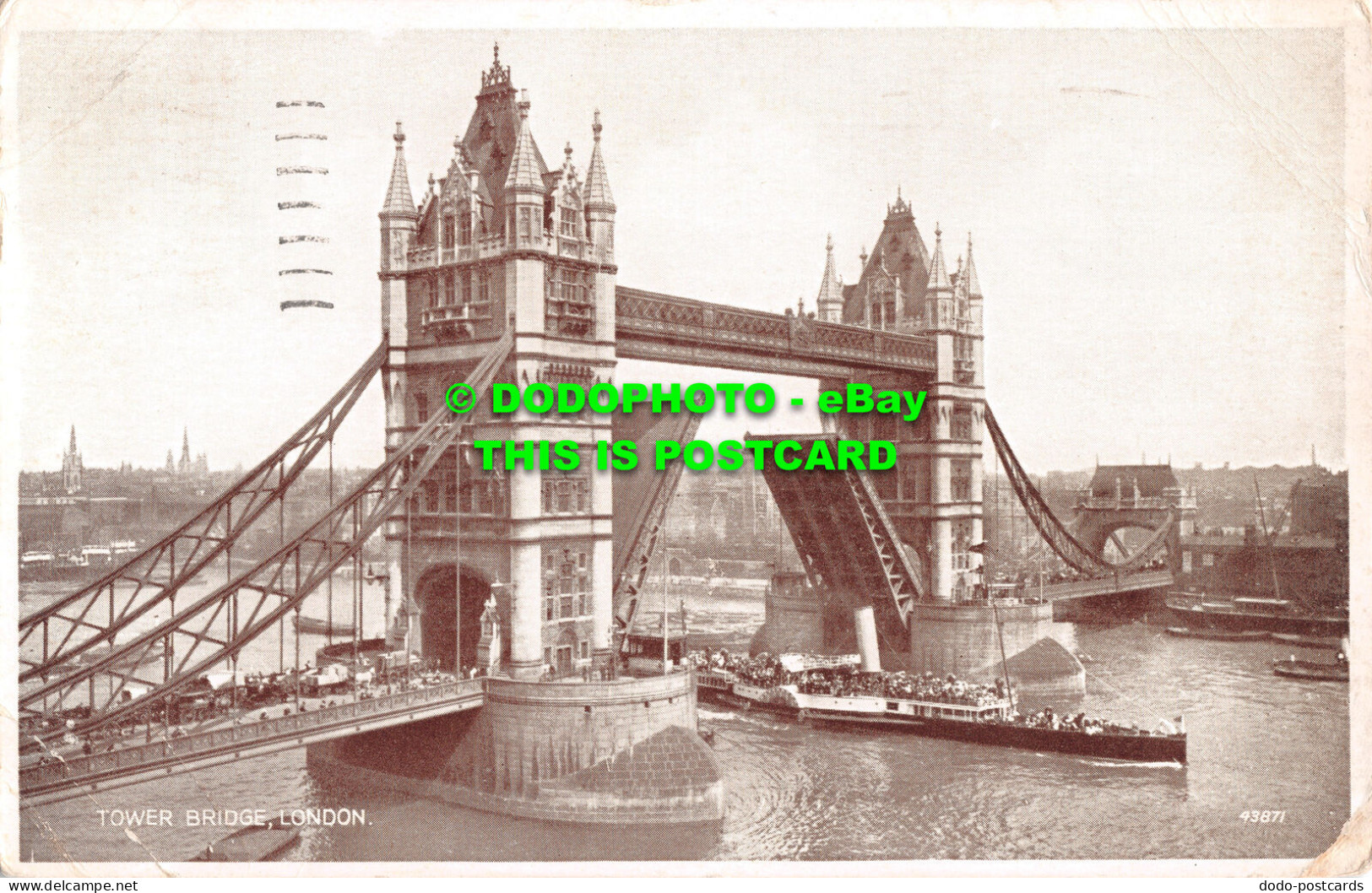 R507270 London. Tower Bridge. Valentine. Photo Brown. 1944 - Sonstige & Ohne Zuordnung