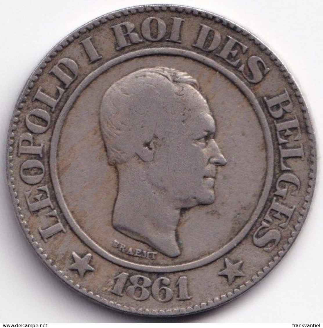 Belgium KM-20 20 Centimes 1861 - 20 Cents