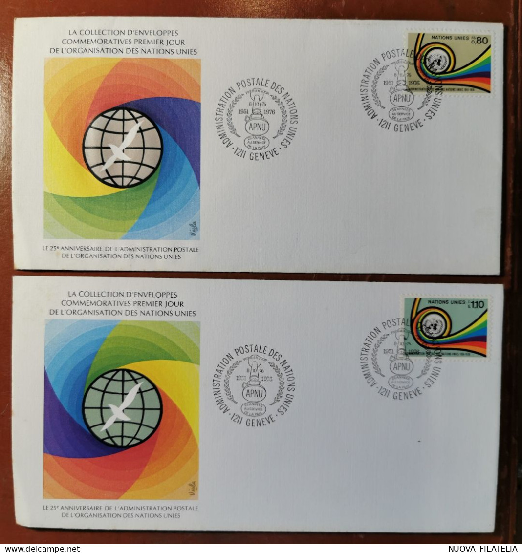 ONU GINEVRA 1976 SERVIZI POSTALI FDC - ONU