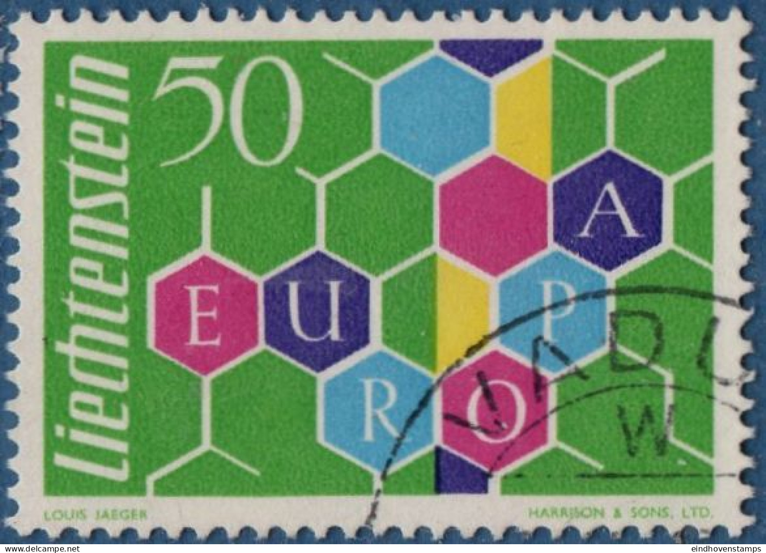 Liechtenstein 1960 Cept 1w Cancelled, Europe - 1960