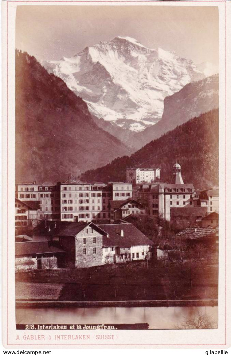 Suisse - PHOTO - FOTO ALBUMINE- Bern - INTERLAKEN Et La Jungfrau - Photo Gabler A Interlaken - Oud (voor 1900)