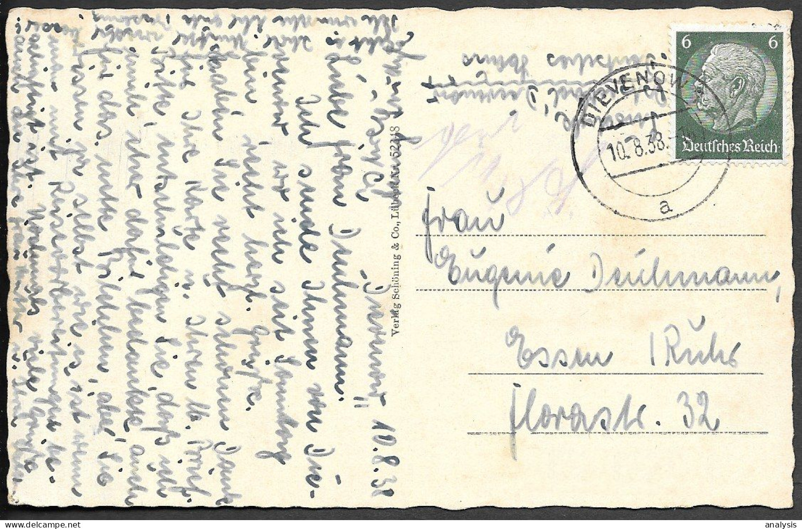 Germany Pommern Dievenow View Old PPC 1938 Mailed - Pommern