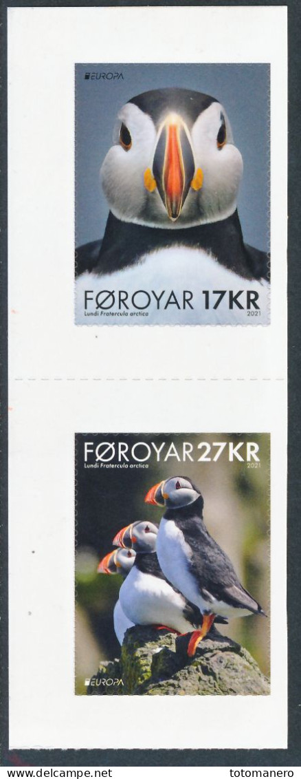 FAROE ISLANDS/Färöer EUROPA 2021 "Endangered National Wildlife" Adhesive Set Of 2v From Booklet** - 2021