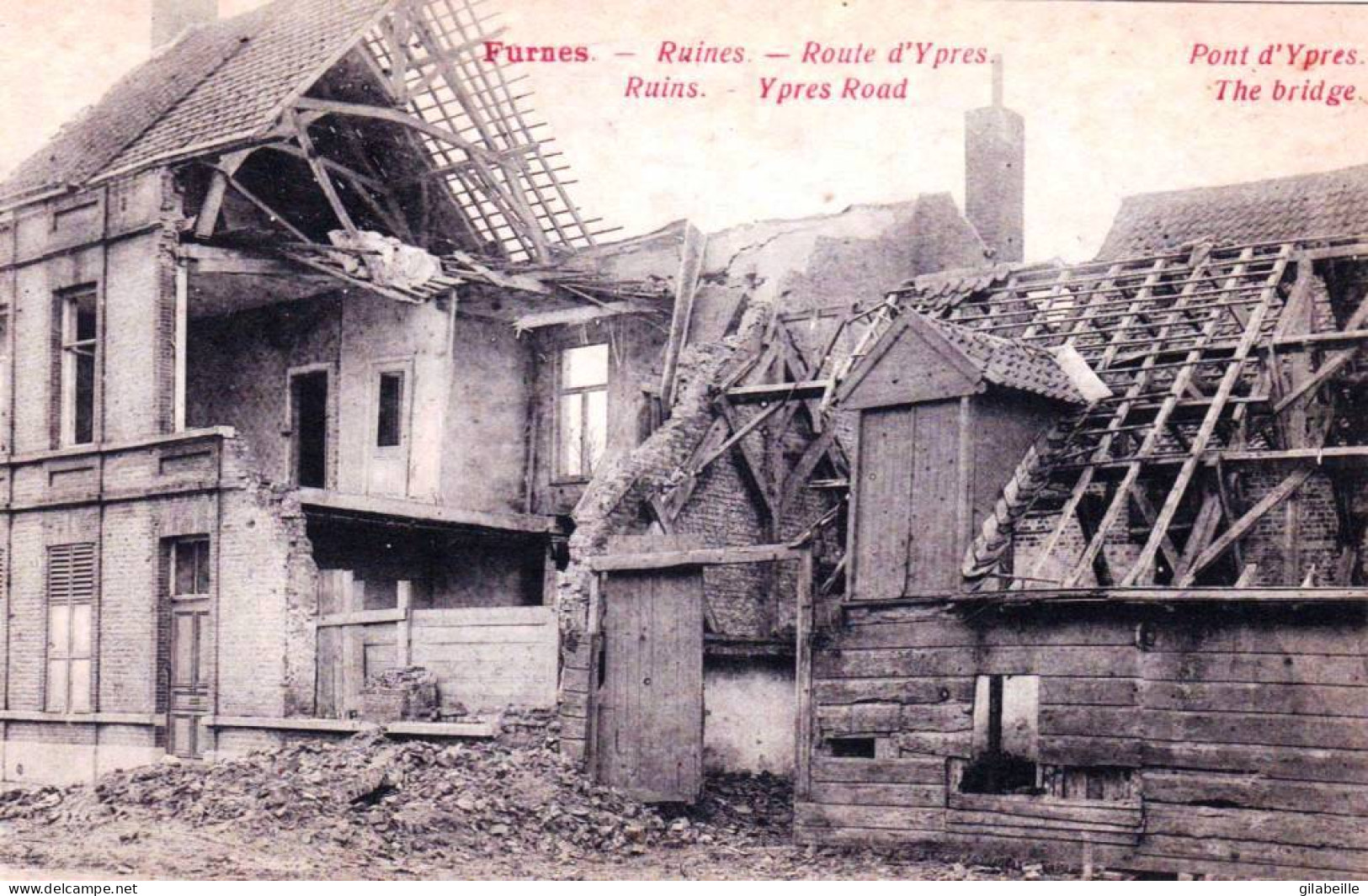  VEURNE/ FURNES -  Ruines De Furnes -  Route D'Ypres   - Guerre 1914/18 - Veurne