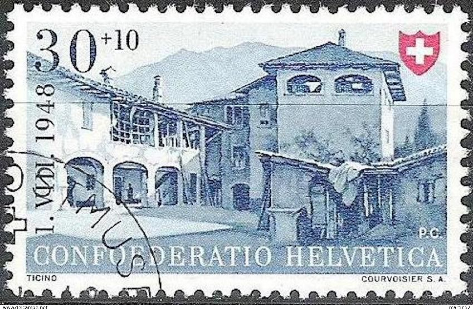 Schweiz Suisse Svizzera Pro Patria 1948: "Ticino Tessin" Zu WII 41 Mi 511 Yv 460 Mit Eck-⊙ POSTMUSEUM A (Zu CHF 13.00) - Used Stamps