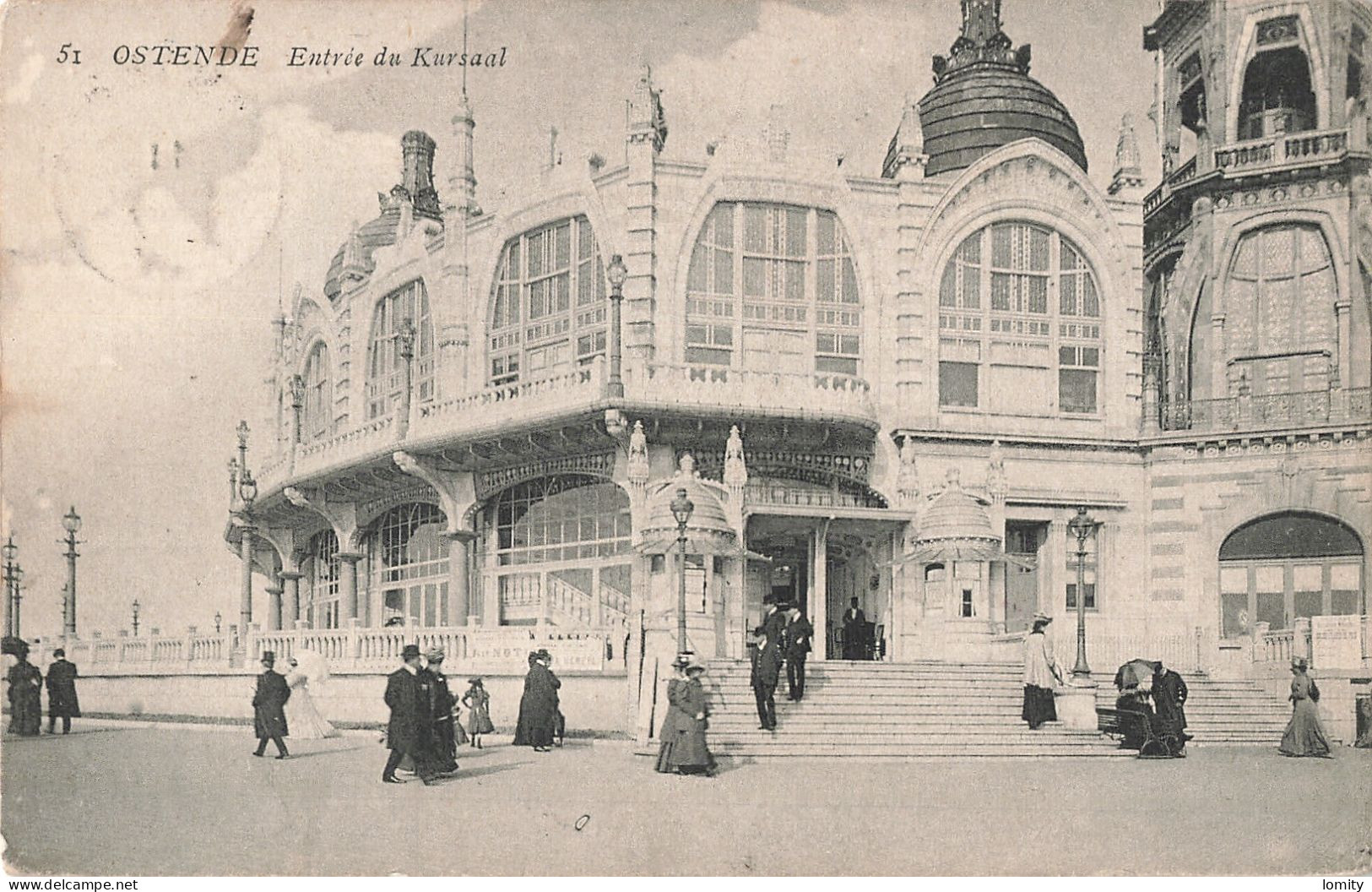 Belgique Oostende Ostende Entrée De Kursaal CPA Cachet 1907 - Oostende