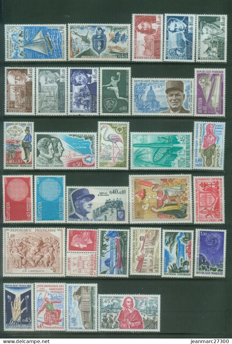 YT N° 1621 à 1651 1654 1655 Neufs 1970 - Unused Stamps