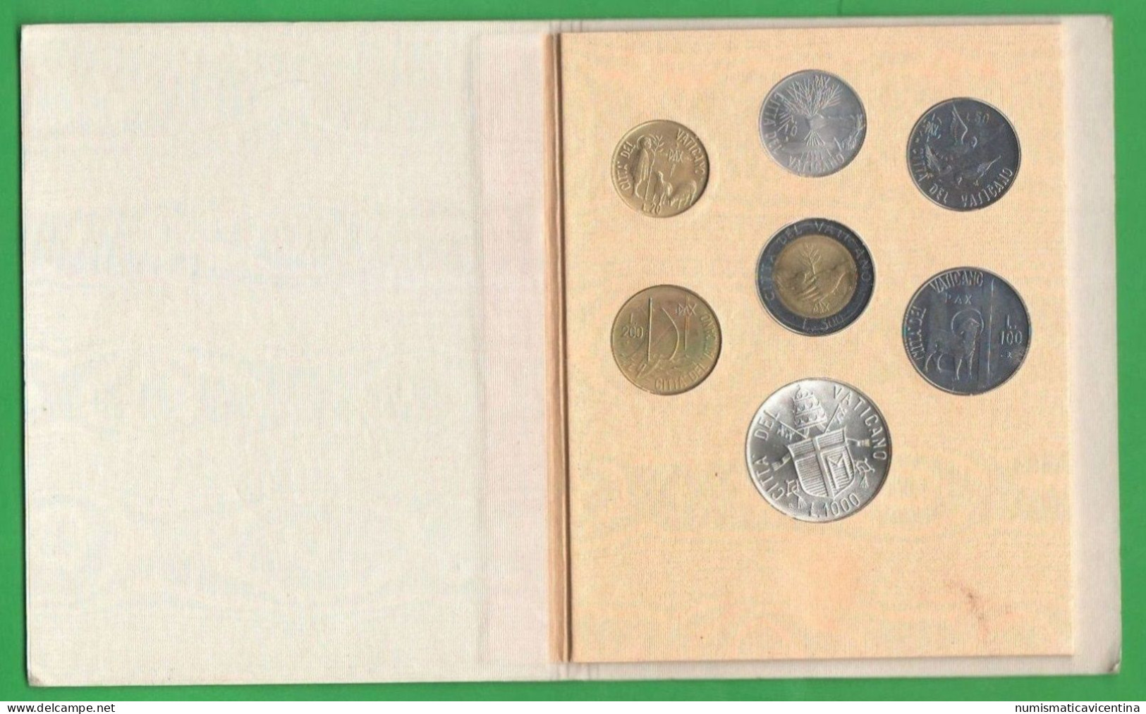 Vaticano Serie 1984 Wojtyla Pope Vatikan City Anno VI° UNC Divisionale 7 Valori Set Coin - Vaticano