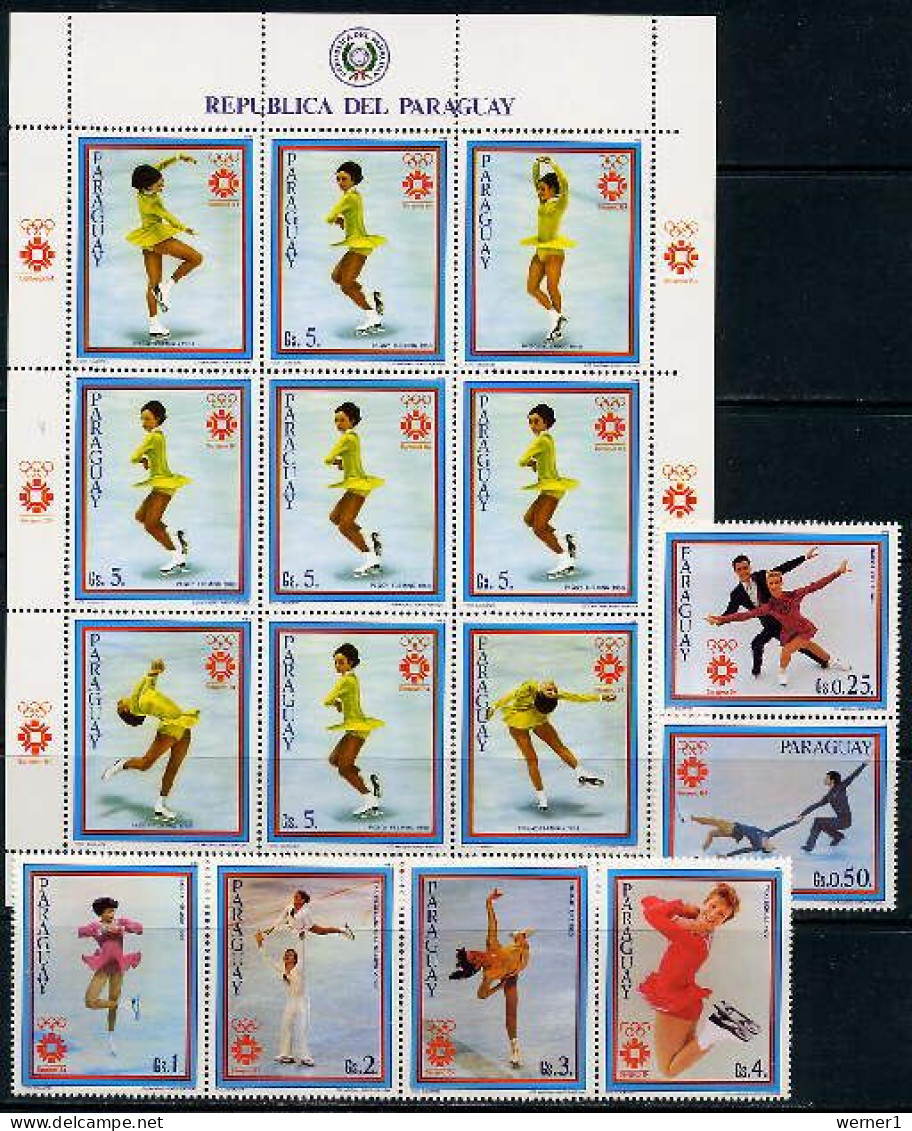 Paraguay 1983 Olympic Games Sarajevo Sheetlet + 6 Stamps MNH - Inverno1984: Sarajevo