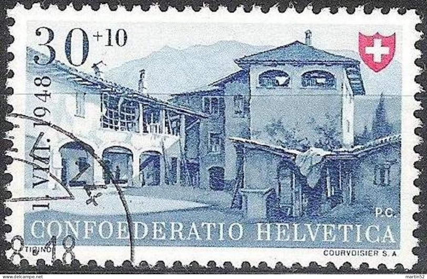 Schweiz Suisse Svizzera Pro Patria 1948: "Ticino Tessin" Zu WII 41 Mi 511 Yv 460 Mit Eck-⊙ BASEL 14 (Zu CHF 13.00) - Gebraucht