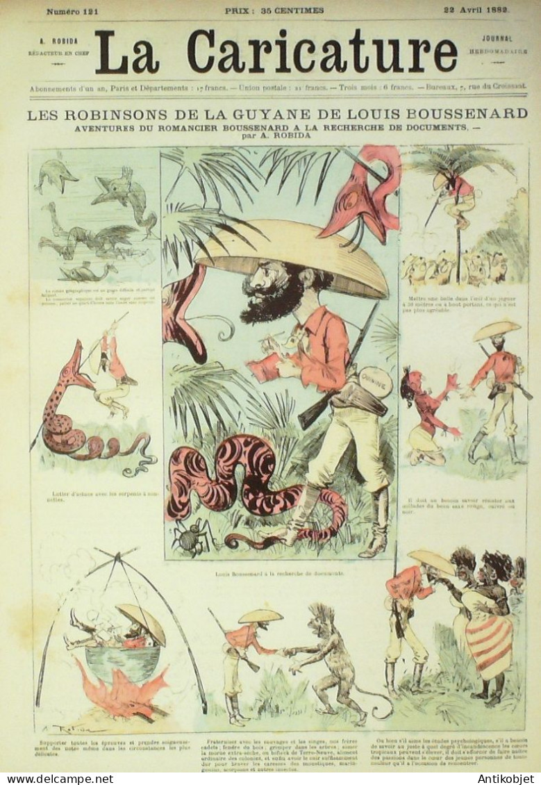 La Caricature 1882 N°121 Robinsons De Guyanne Louis Boussenard Robida Trock - Revues Anciennes - Avant 1900