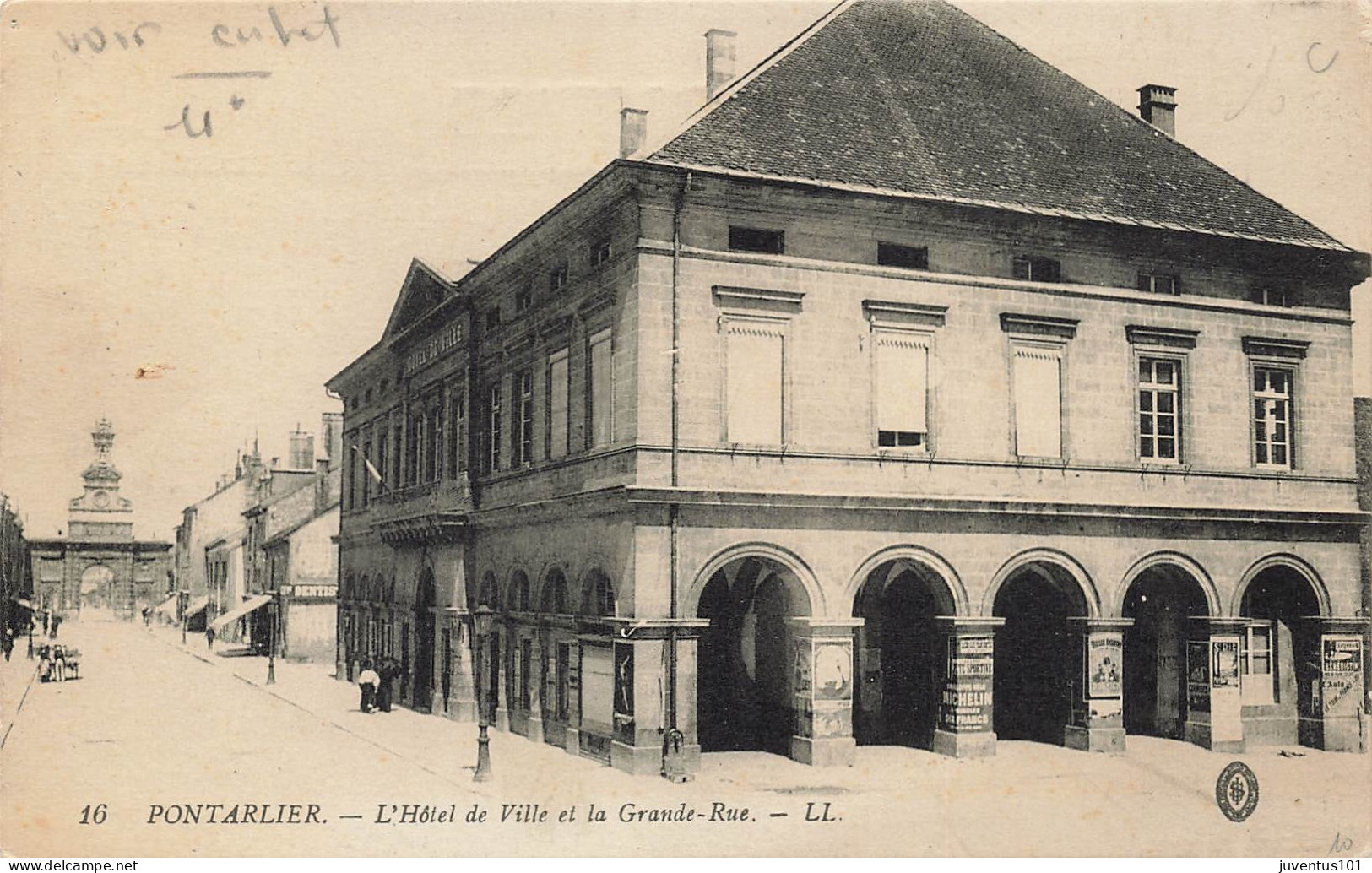 CPA Pontarlier-L'hôtel De Ville Et La Grande Rue-LL-16-RARE Visuel Avec Cachet Au Dos       L2868 - Pontarlier