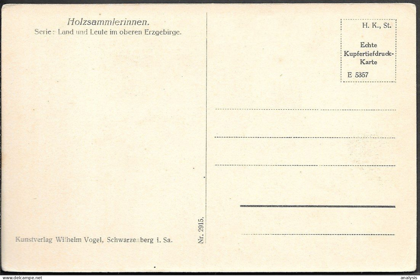 Germany Sachsen Erzgebirge Holzsammlerinnen Old PPC Pre 1940 - Oberholzhau (Erzgeb.)