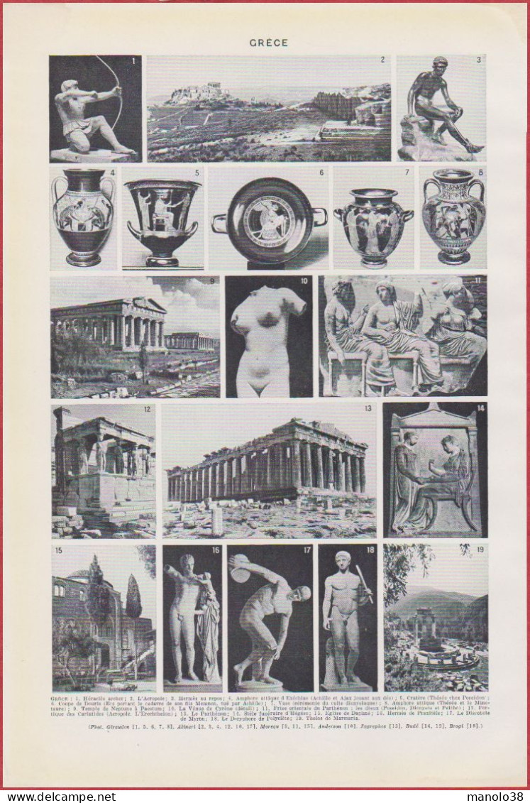 Grèce. Cartes De La Grèce Moderne, Pendant La Guerre Du Péloponnèse, L'Empire D'Alexandre. Divers Vues. Larousse 1948. - Historical Documents