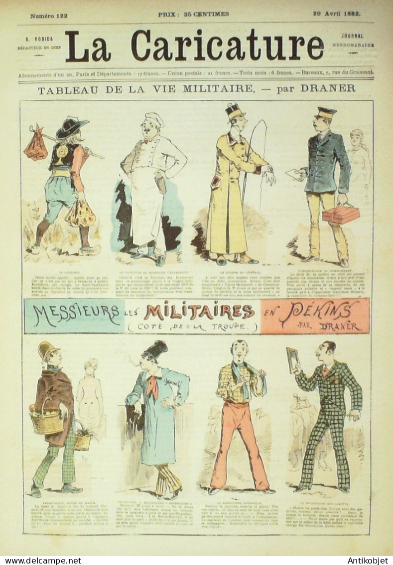 La Caricature 1882 N°122 Tableau Vie Militaire DranerLoys Draner Trock - Tijdschriften - Voor 1900