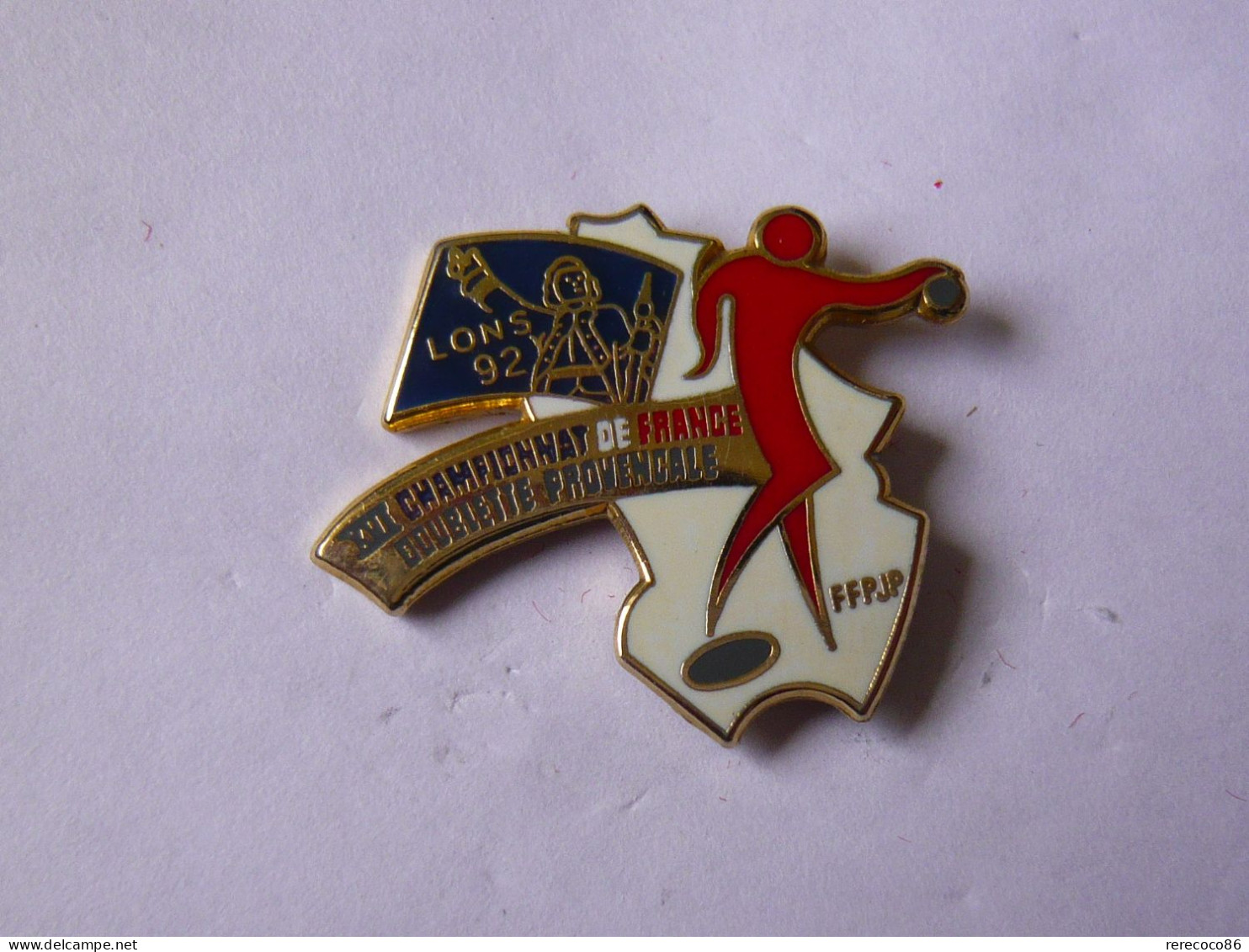 Pins SPORT PETANQUE CHAMPIONNAT DE FRANCE DOUBLETTE PROVENCALE A LONS 92 - Petanque