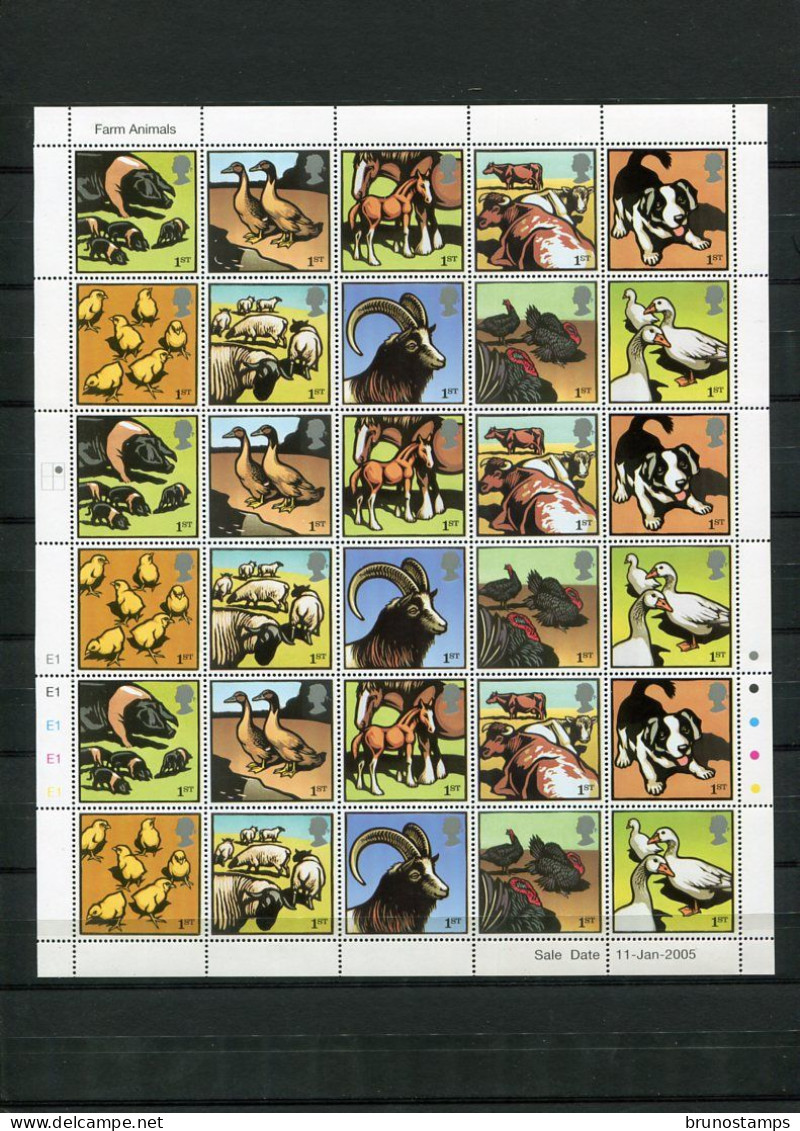 GREAT BRITAIN - 2005  FARM  ANIMALS  SHEETLET   MINT NH - Blocs-feuillets