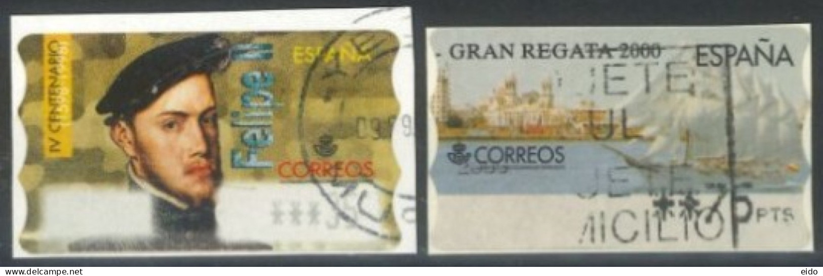 SPAIN -1999/00 - IV CENTENARY OF FELIPE II,& GRAN REGATA 2000, STAMPS SET OF 2 OF DIFFERENT VALUES, USED . - Oblitérés