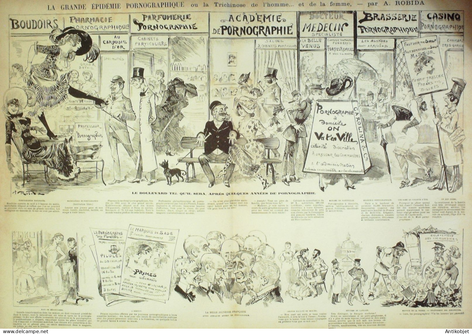 La Caricature 1882 N°123 Epidémie De Pornographie Robida Draner - Magazines - Before 1900