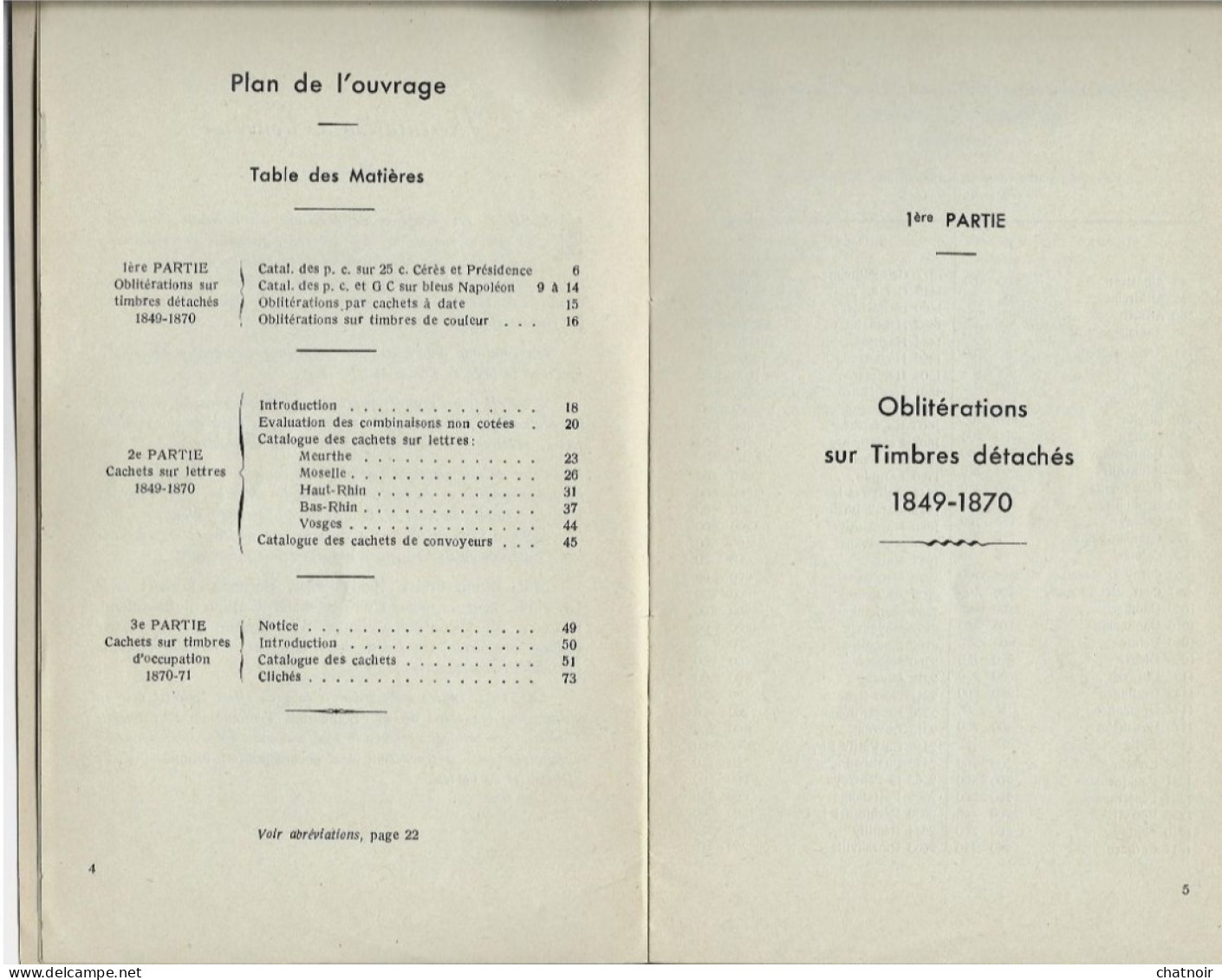 Catalogue Oblitérations D'alsace Lorraine Sur Timbres 1849 - 1871    75 Pages  1953 - Other & Unclassified