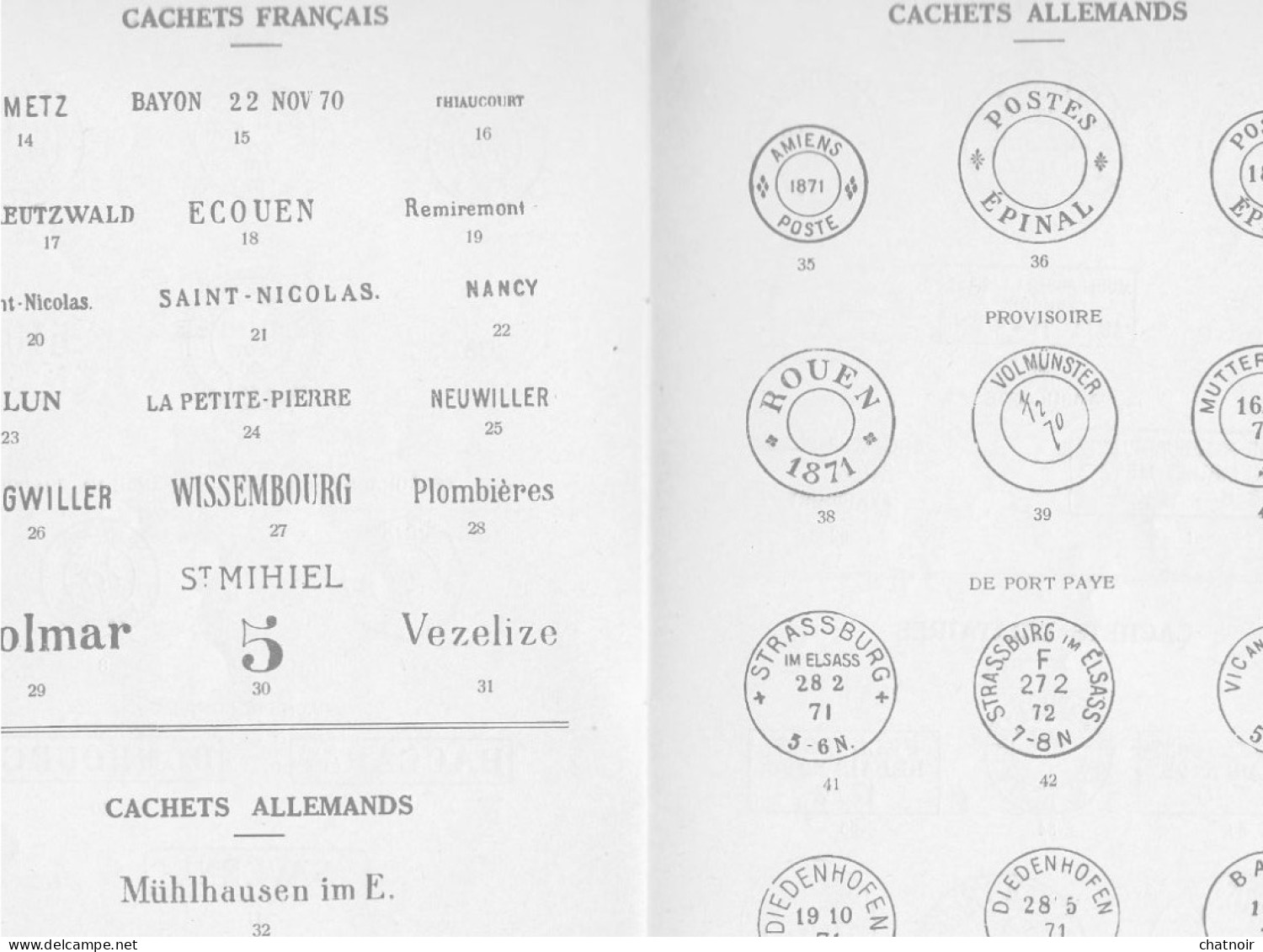 Catalogue Oblitérations D'alsace Lorraine Sur Timbres 1849 - 1871    75 Pages  1953 - Sonstige & Ohne Zuordnung