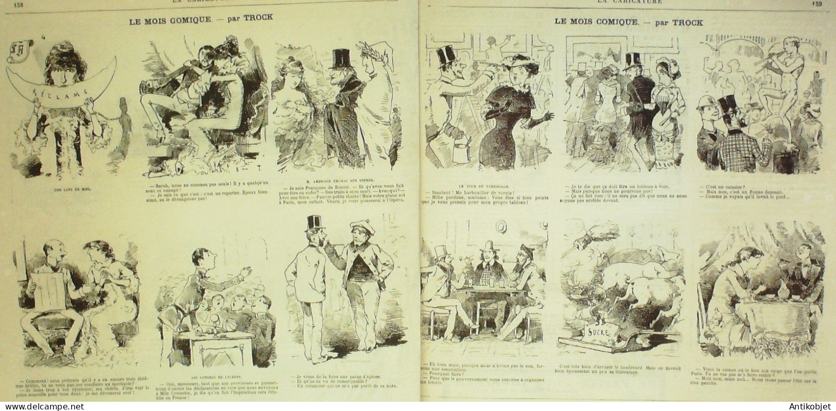 La Caricature 1882 N°124 Armée Russe Cosaques Caran D'Ache Robida Trock - Magazines - Before 1900