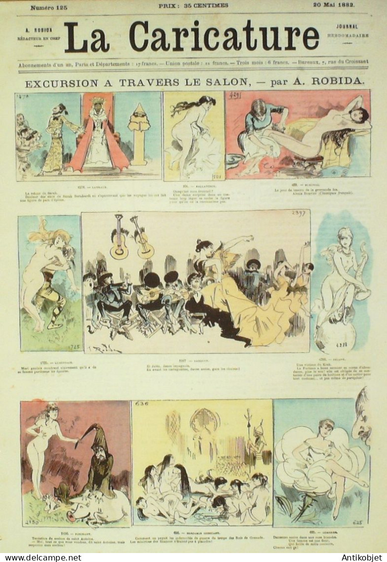 La Caricature 1882 N°125 Excursion Du Salon Robida L'Hippodrome Bach - Magazines - Before 1900