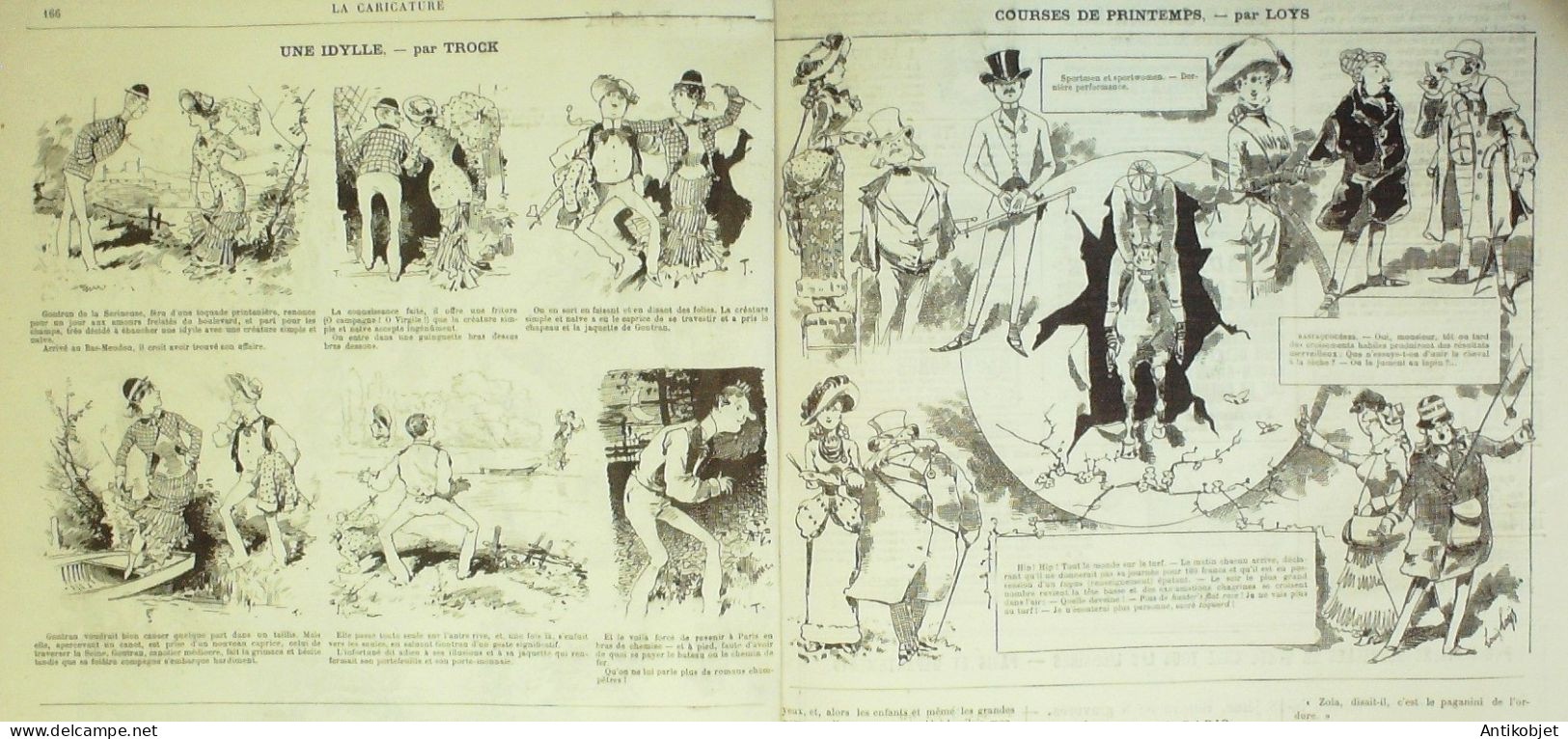 La Caricature 1882 N°125 Excursion Du Salon Robida L'Hippodrome Bach - Magazines - Before 1900