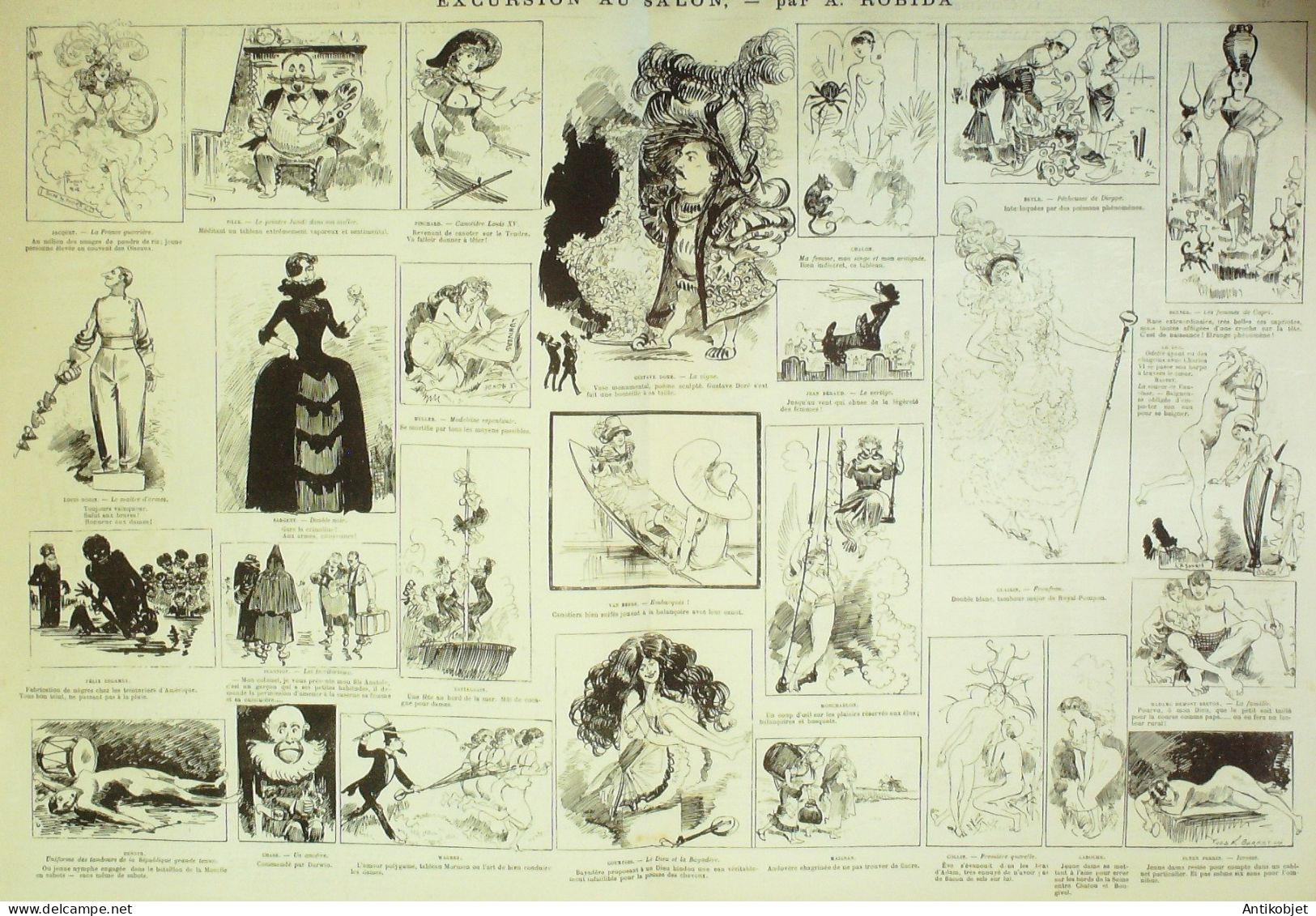 La Caricature 1882 N°126 Coup De Torchon Draner Excursion Du Salon Robida Trock - Revistas - Antes 1900