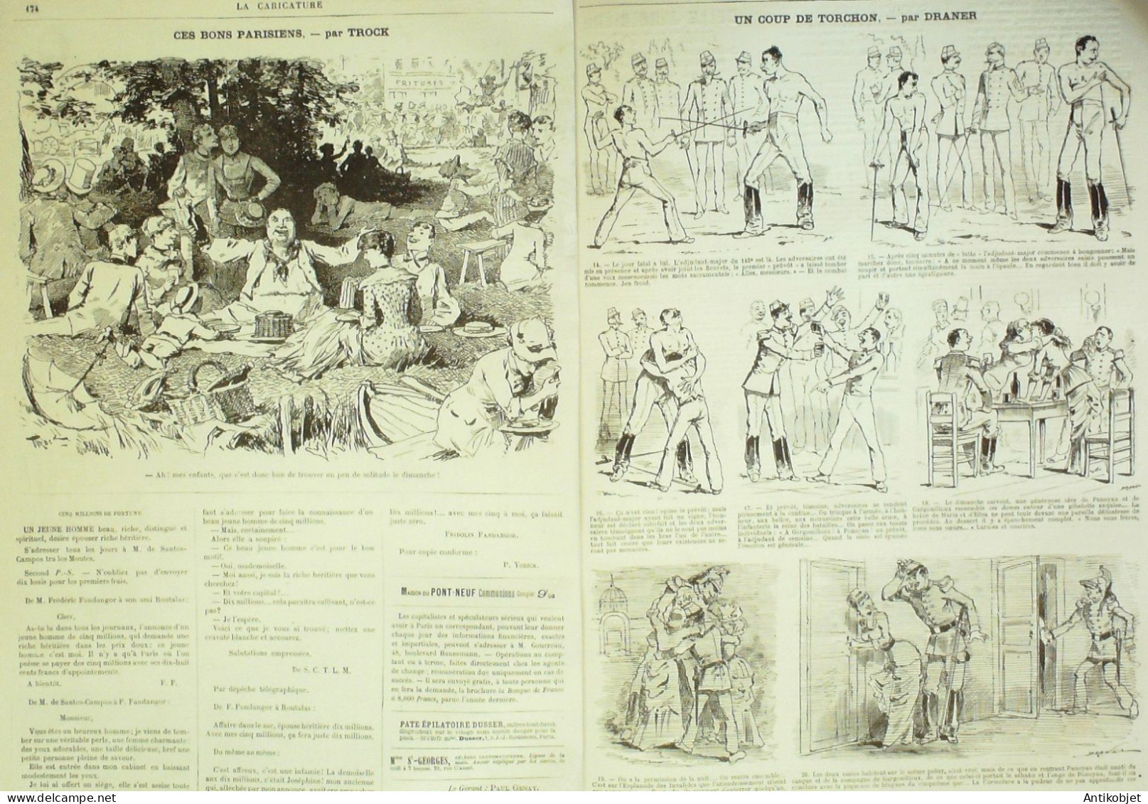 La Caricature 1882 N°126 Coup De Torchon Draner Excursion Du Salon Robida Trock - Tijdschriften - Voor 1900