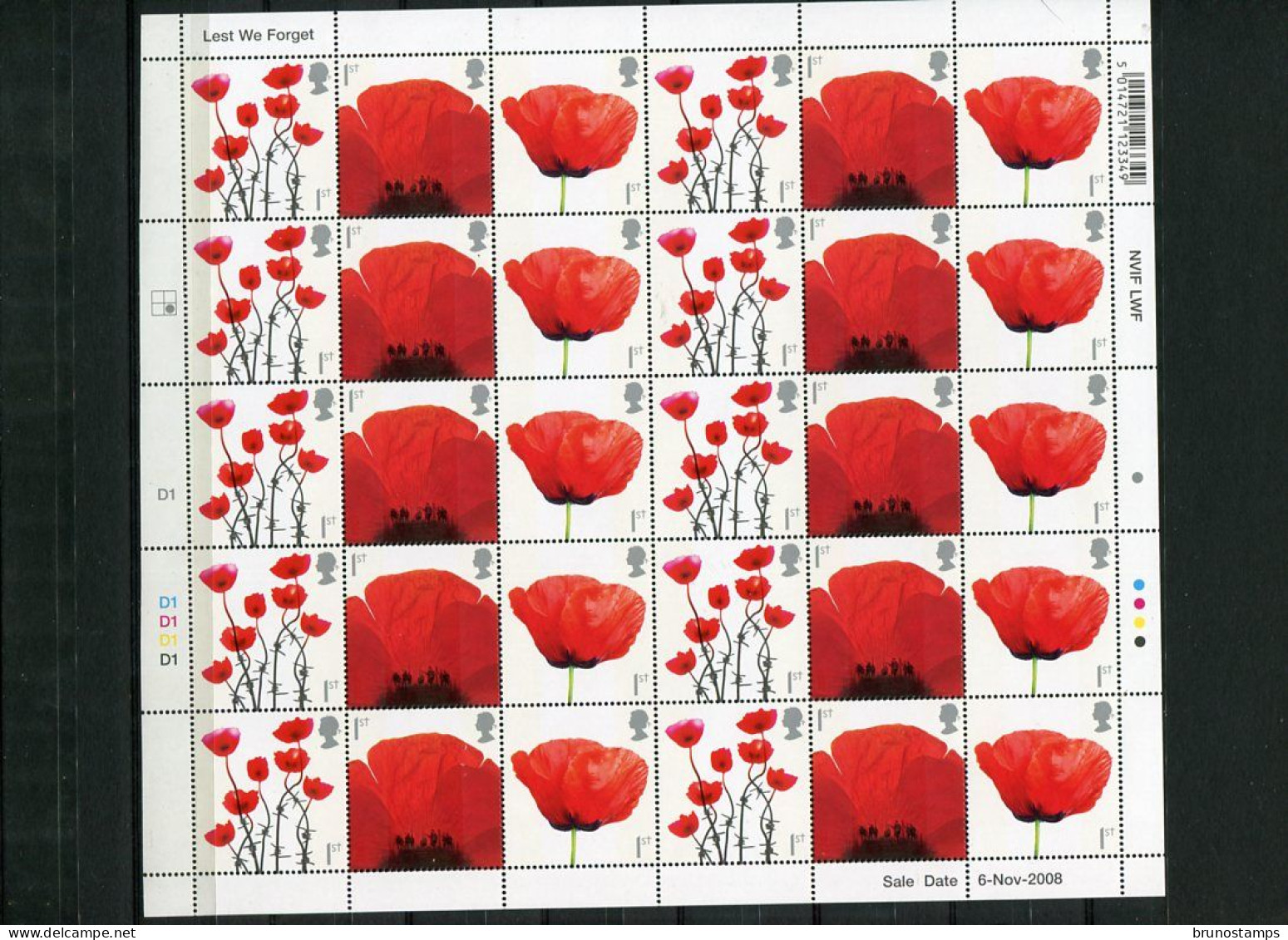 GREAT BRITAIN - 2008  LEST WE FORGET  SHEETLET   MINT NH - Blocks & Miniature Sheets