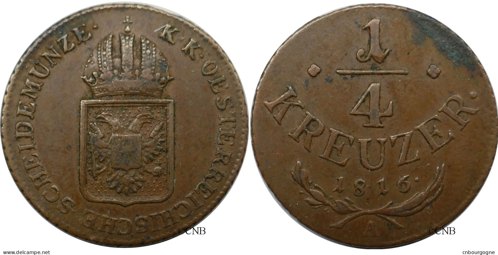 Autriche - Empire - François Ier / Franz I. - 1/4 Kreuzer 1816 A - TTB/XF45 - Mon6483 - Oesterreich