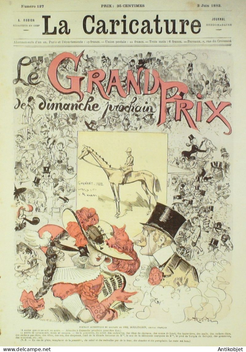 La Caricature 1882 N°127 GP Prix Hippique Barret Robida - Magazines - Before 1900