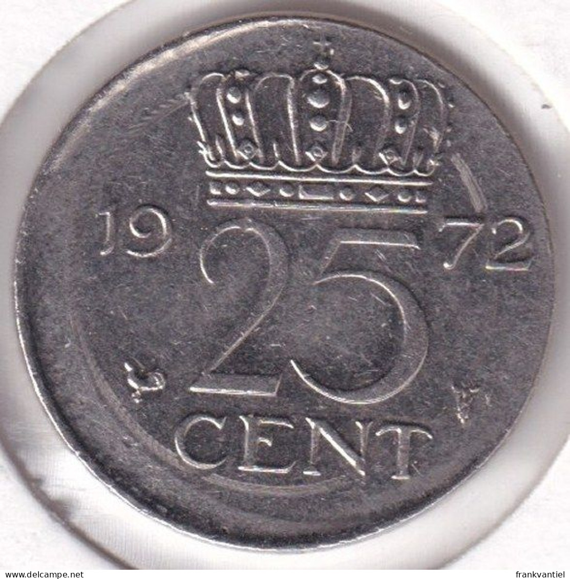Nederland / Netherlands KM-183 25 Cent 1972 Error Off Center Strike - Essays & New Minting