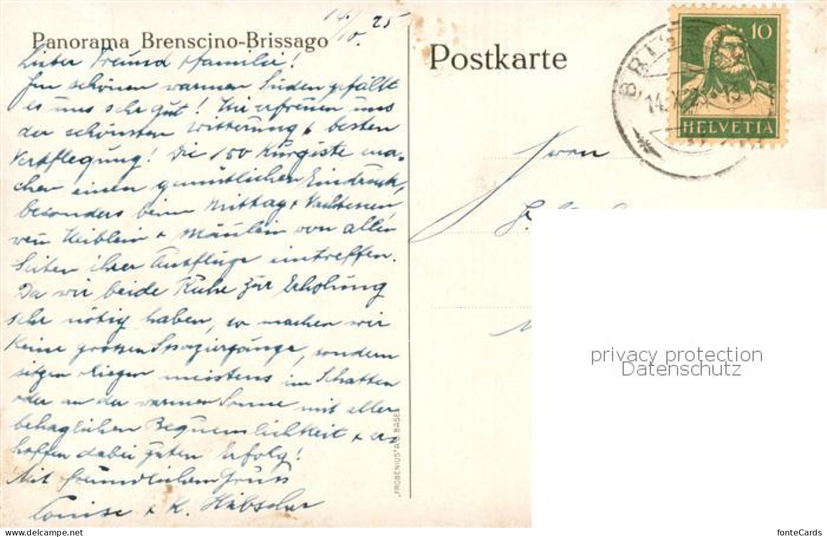 13797908 Brenscino Brissago Lago Maggiore TI Panorama Kuenstlerkarte  - Autres & Non Classés