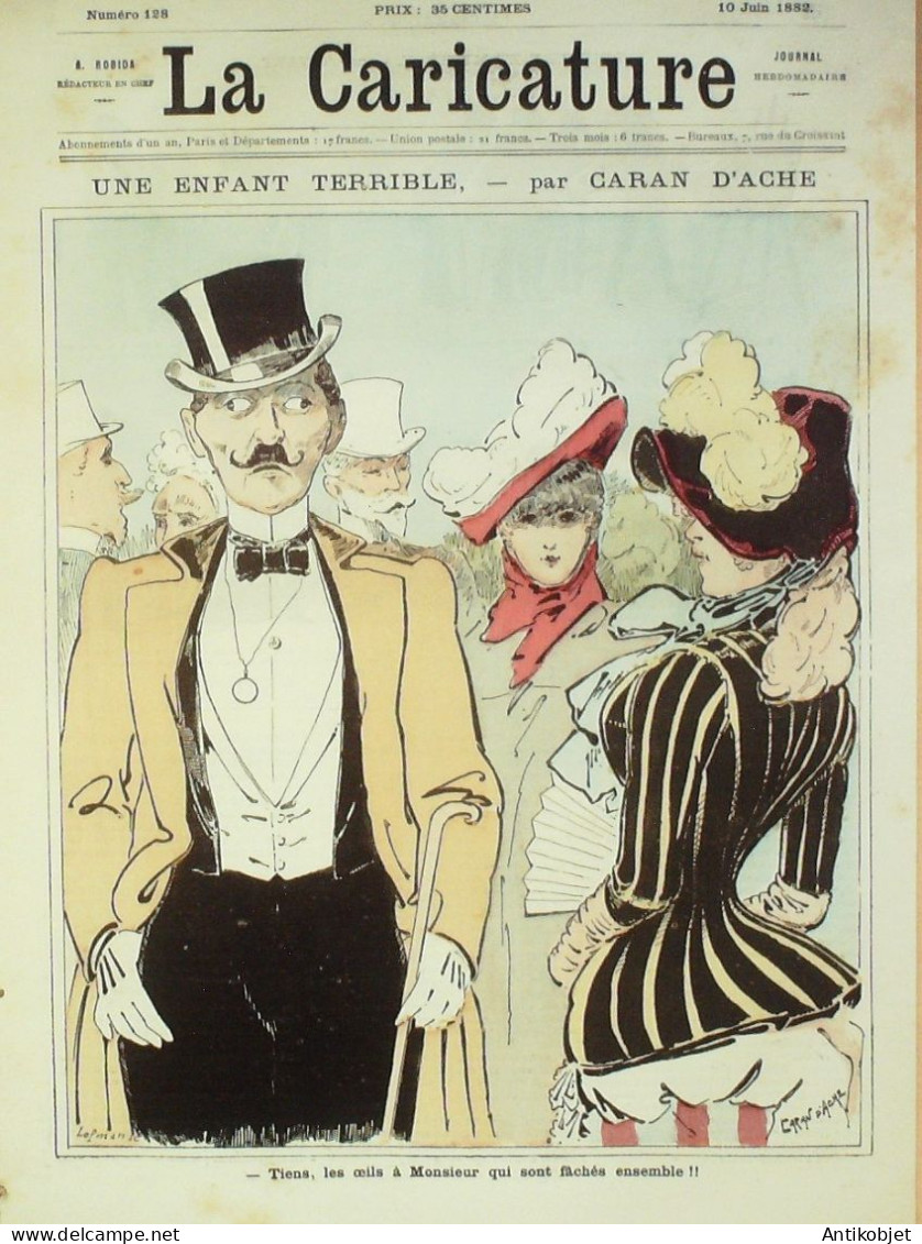 La Caricature 1882 N°128 Un Enfant Terrible Caran D'Ache Trock Peinture Mystère Tinant - Magazines - Before 1900