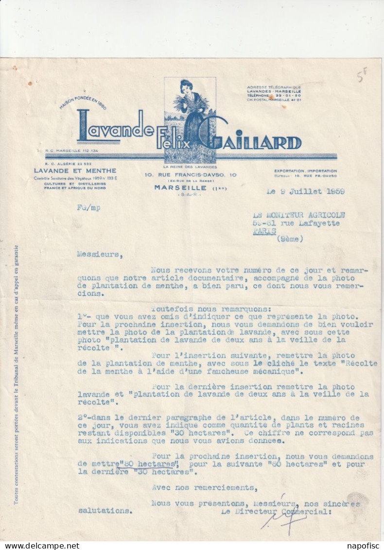 13-F.Gaillard...Lavande & Menthe..Marseille...(Bouches-du-Rhône)...1959 - Landbouw