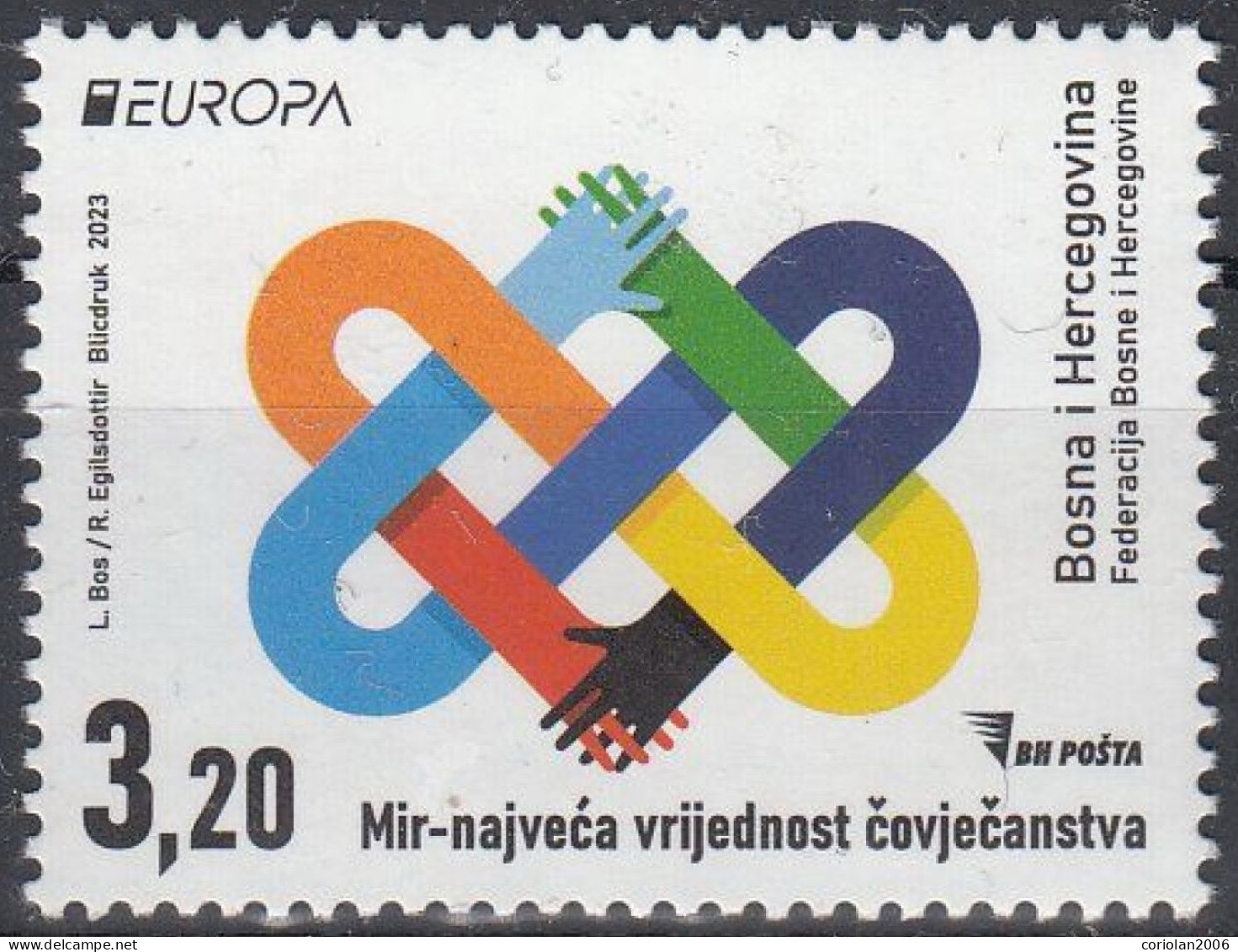 Bosbia End Her. 2023 / Europa / Peace / Set 1 Stamp - 2023