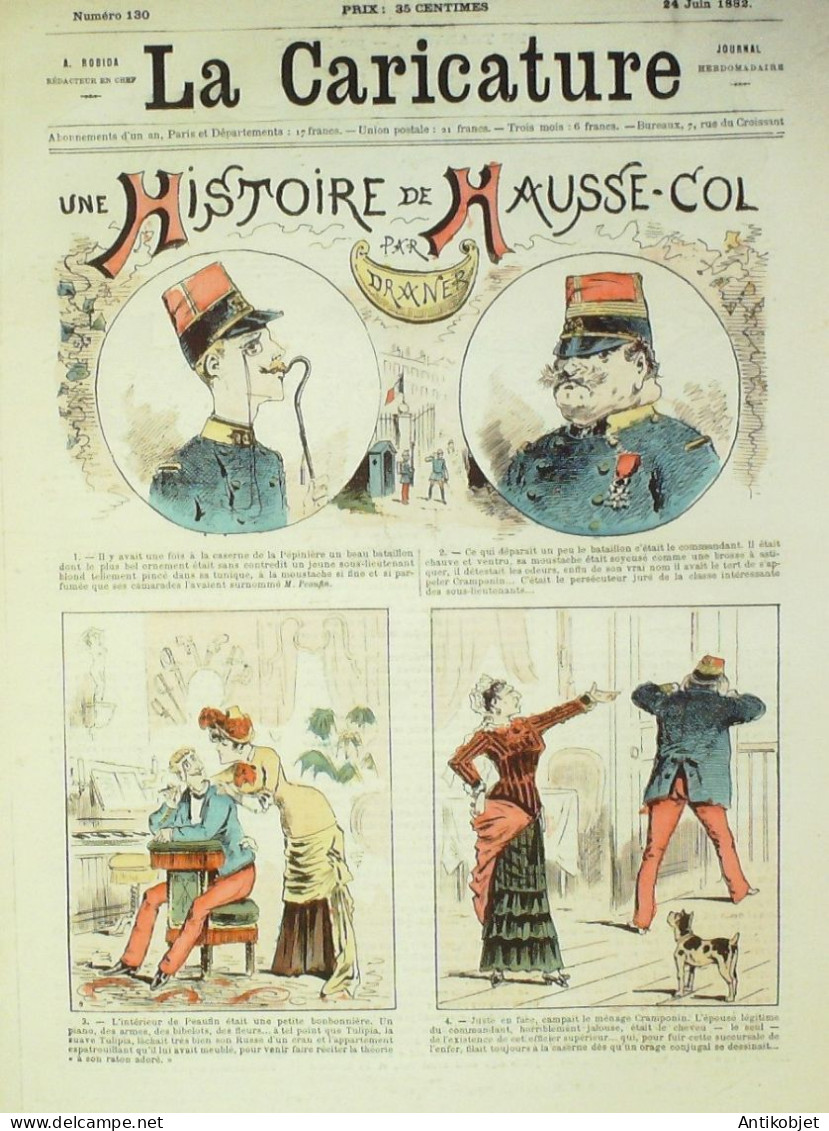 La Caricature 1882 N°130 Histoire De Hausse-col Draner Tramway Negro Trock - Riviste - Ante 1900