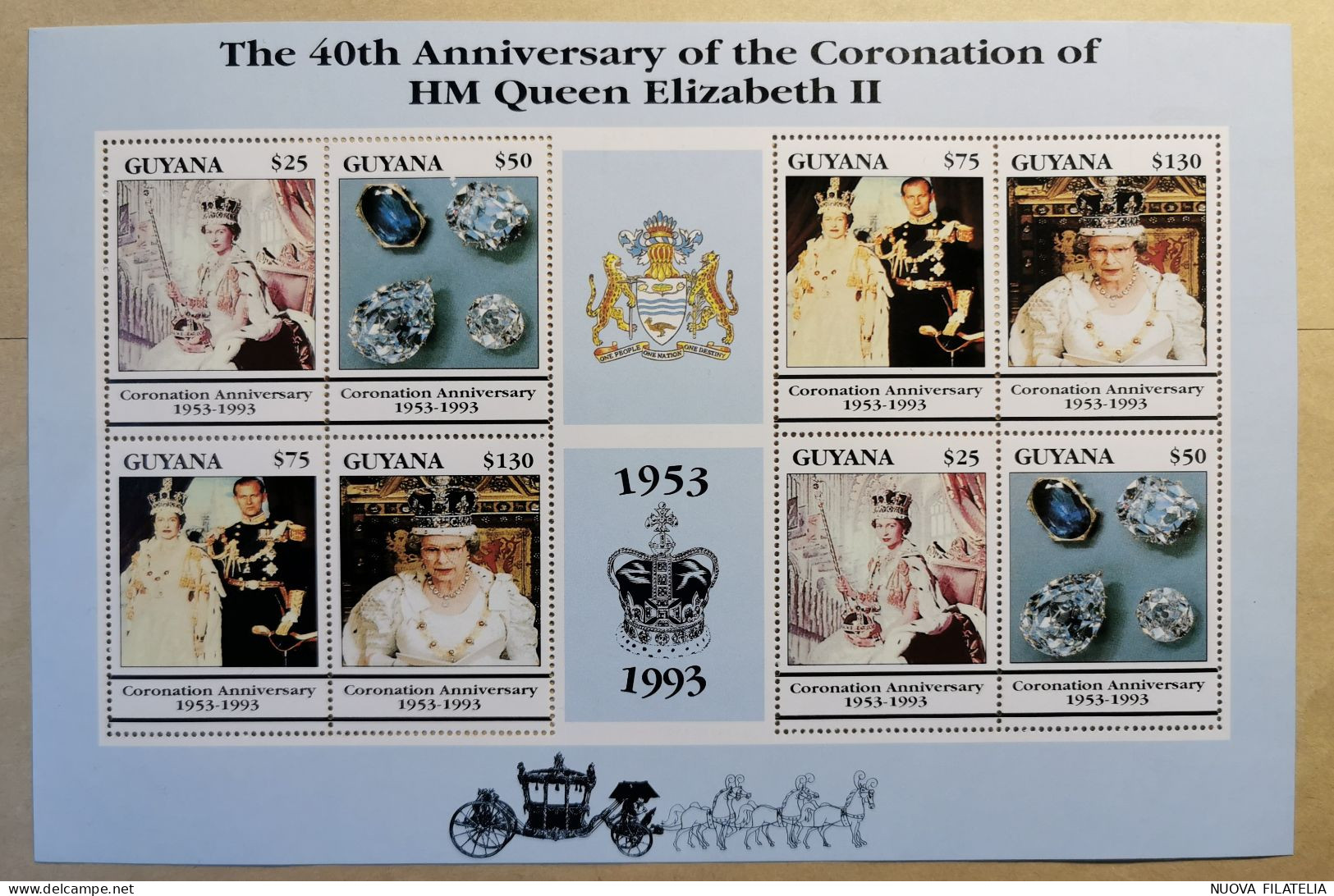 GUYANA 1993 ANNIVERSARIO INCORONAZIONE - Guiana (1966-...)