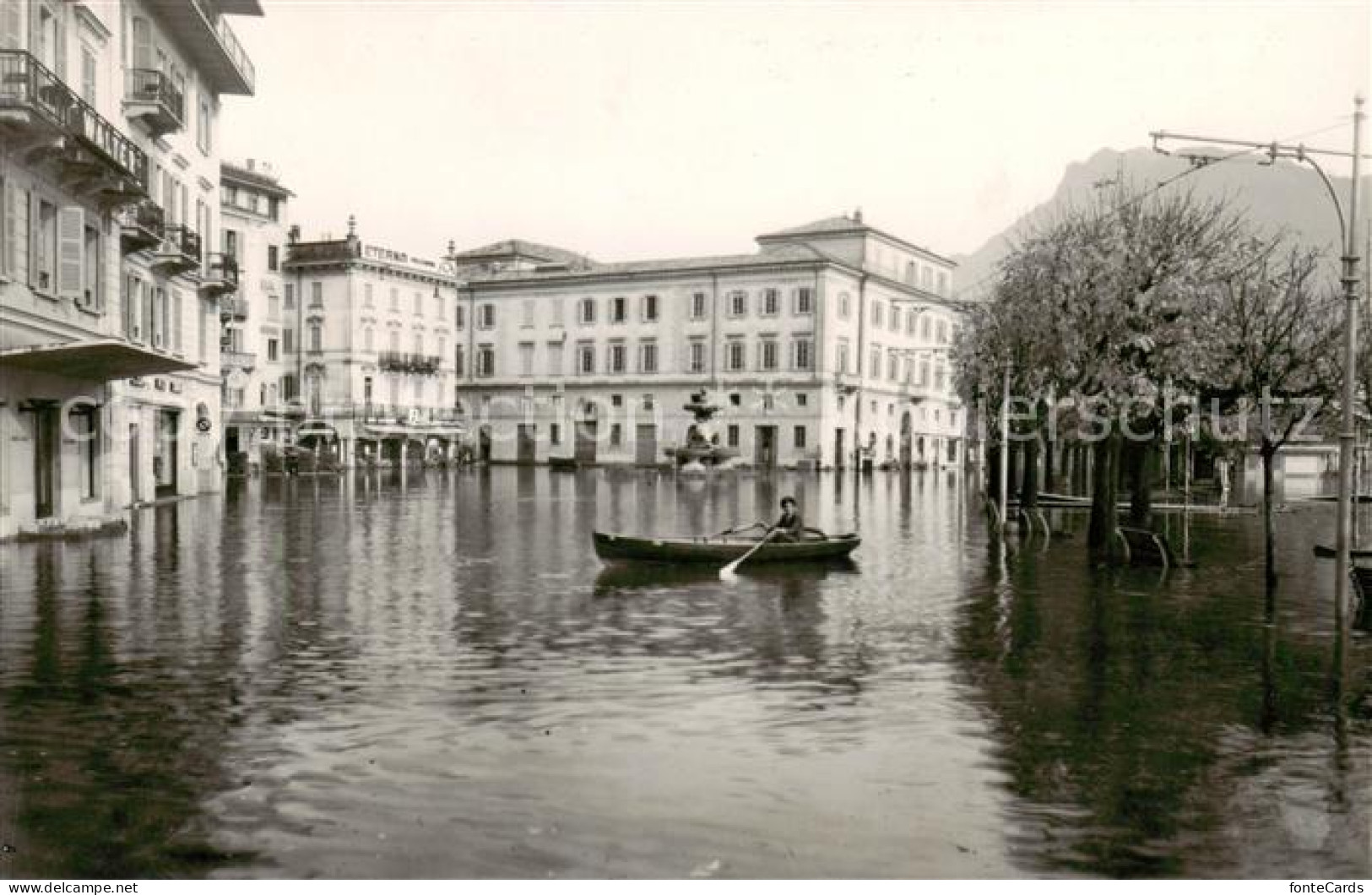 13797470 Lugano Lago Di Lugano TI Hochwasser Im November 1951  - Autres & Non Classés