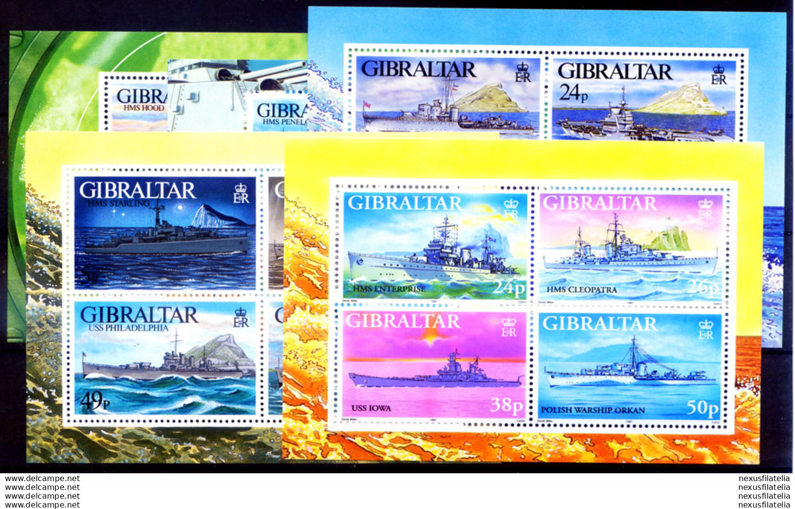 Navi Da Guerra 1993-97. 5 Foglietti. - Gibilterra