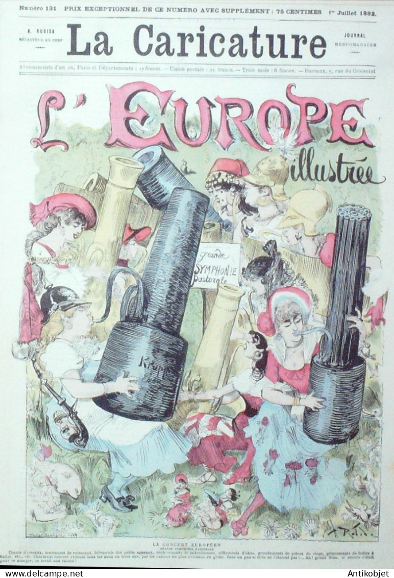 La Caricature 1882 N°131 L'Europe Illustrée Robida Trock Draner - Magazines - Before 1900