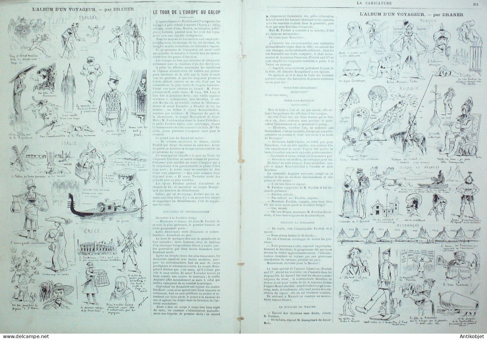 La Caricature 1882 N°131 L'Europe Illustrée Robida Trock Draner - Magazines - Before 1900