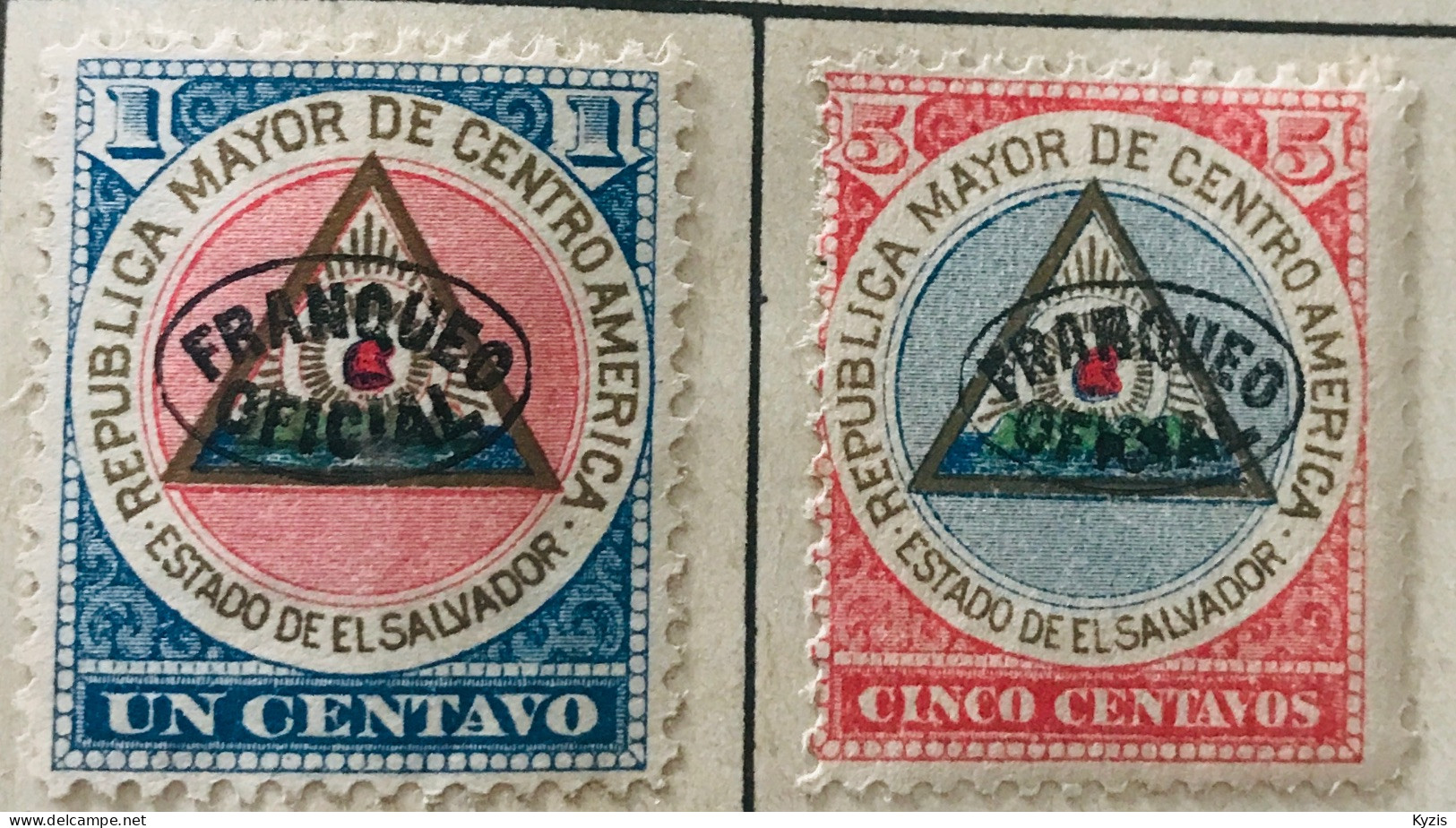 El Salvador, 1900, Officiel - Armoiries, Surcharges,1c/5c - MH - El Salvador