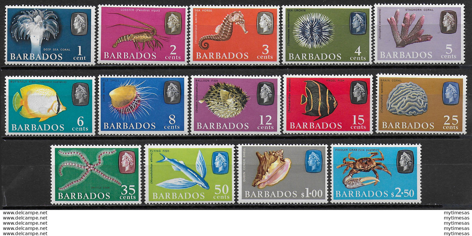 1965 Barbados Marine Wildlife 14v. MNH SG N. 322/35 - Autres & Non Classés