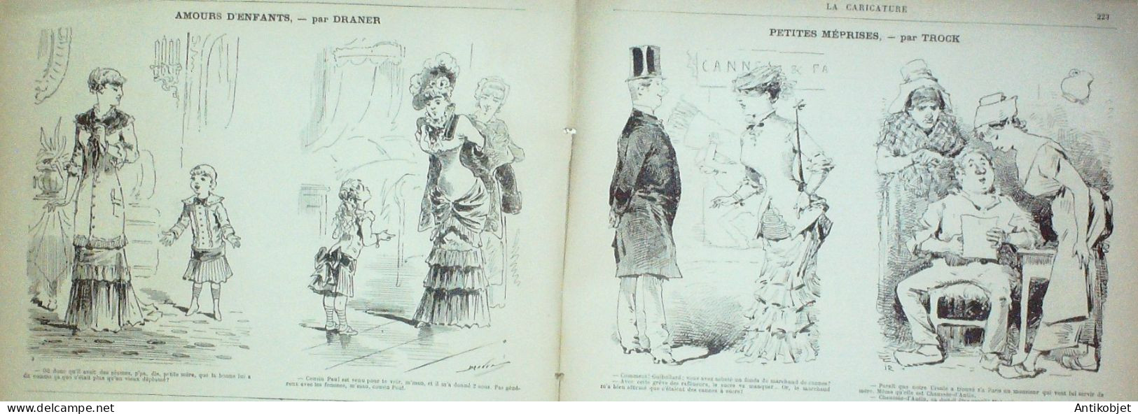 La Caricature 1882 N°132 Papas Terribles Caran D'Ache Délices De Bullier Bach  Trock - Revues Anciennes - Avant 1900