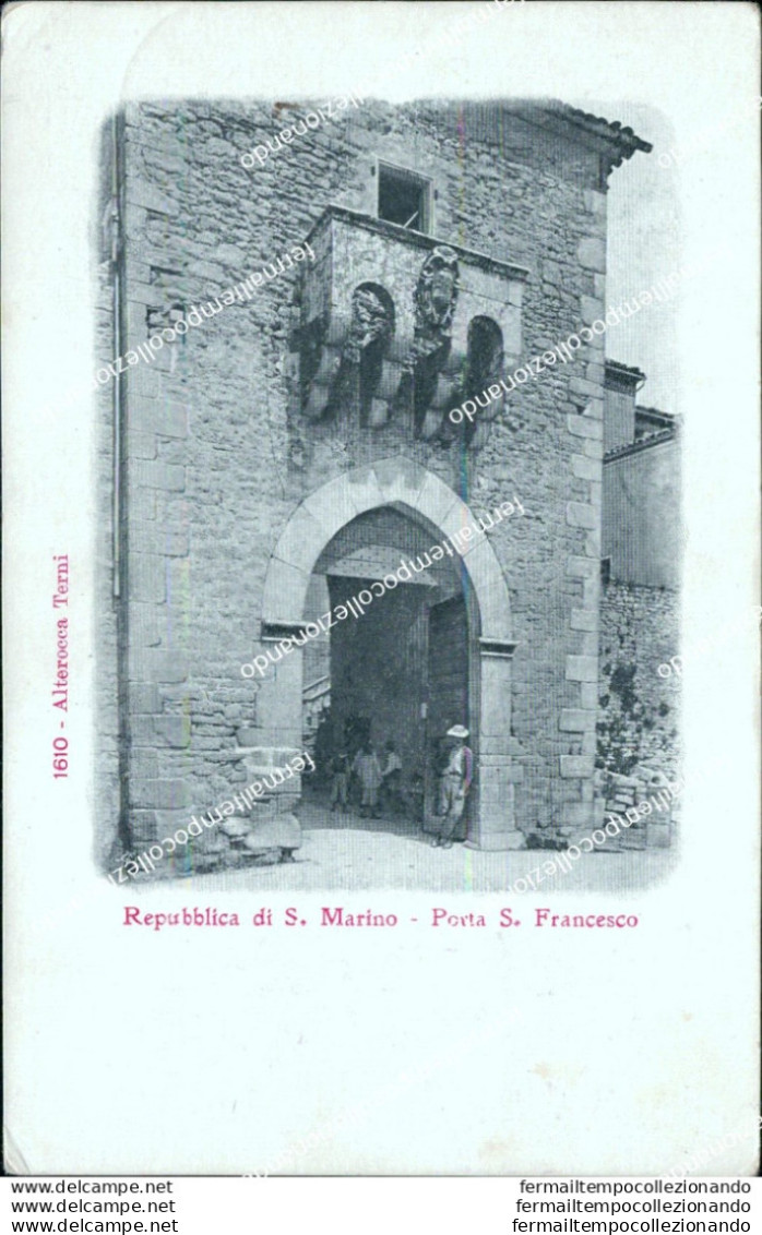 Bc346 Cartolina Repubblica Di San Marino Porta S.francesco 1908 - Saint-Marin